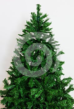 Bare artificial christmas tree