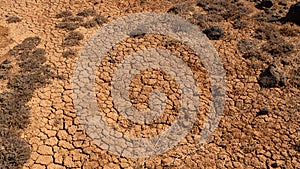 Bare parched land with crackles