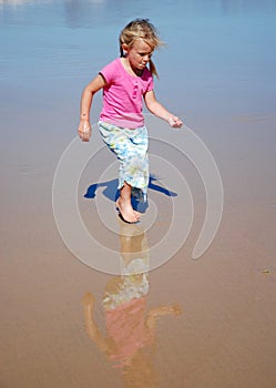 Bare feet child playing