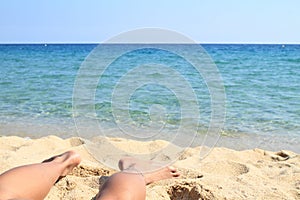 Bare feet on beach