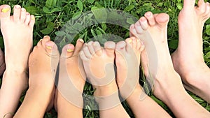 Bare feet on grass