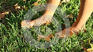 Bare feet grass