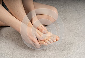 Bare Foot Closeup, Teenager Feet, Barefoot Massage, Foot Pain Concept