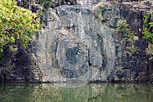 Bare Rock Wall Of A Dry Waterfall