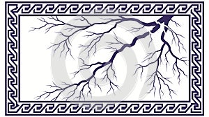 Bare Tree Branches Frame Vector Design, vector design Generative AI