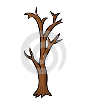 Bare tree cartoon vector design isolated on white background