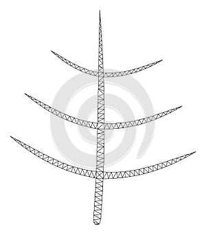 Bare Tree Vector Mesh Wire Frame Model