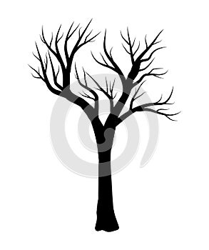 Bare tree vector symbol icon design.