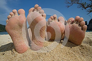 Barefoot on the beach