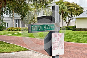 Barefoot Beach Blvd street sign