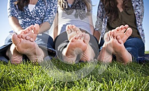 Barefoot Female Feet outdoors