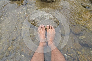 Foot in water