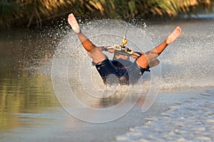 Barefoot water skier