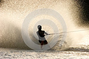 Barefoot water skier