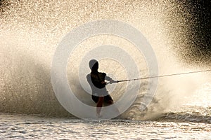 Barefoot water skier