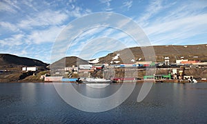 Barentsburg - coal mining village in Svalbard photo