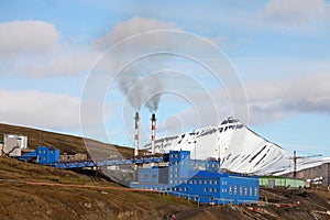 Barentsburg - coal mining village in Svalbard photo