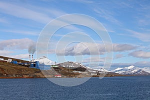 Barentsburg - coal mining village in Svalbard photo