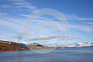 Barentsburg - coal mining village in Svalbard photo