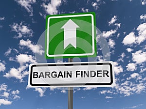 Bargain finder road sign