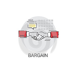 Bargain Hand Shake Agreement Icon Business Concept