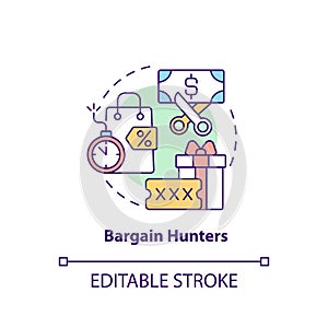 Bargain hunters concept icon