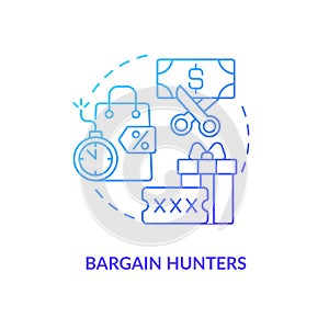 Bargain hunters concept icon