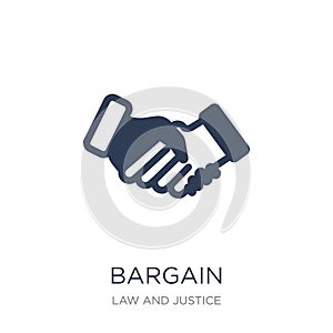 Bargain icon. Trendy flat vector Bargain icon on white background from law and justice collection