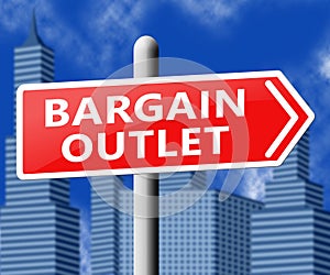 Bargain Outlet Representing Market Discount 3d Illustration