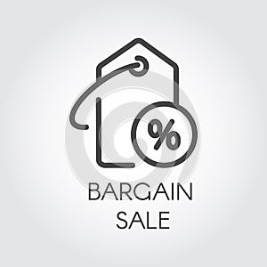 Bargain sale icon. Advertising coupon for seasonal price-tag, black friday and other design needs. Vector