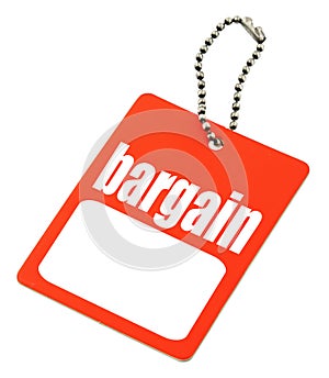 Bargain tag with copy space photo