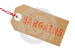 Bargains Tag With String