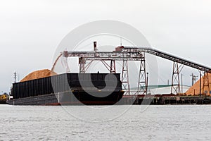 Barge being loaded