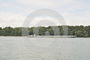 Barge on Danube River