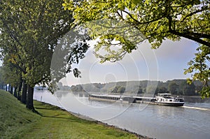 Barge on the Danube river