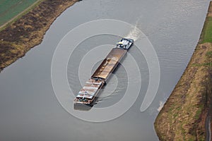 Barge on the Elbe river