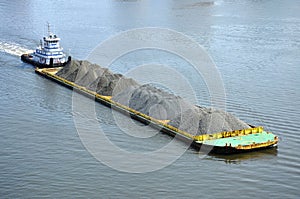 Barge on Elizabeth River, Norfolk, Virginia