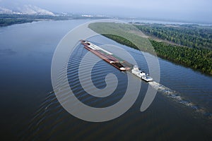 Barge on Mississippi. photo