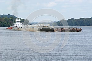 Barge on the Ohio River photo