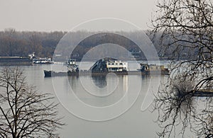 Barge on the river