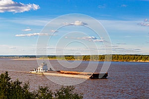 Barge on river