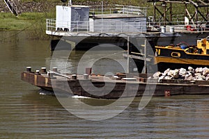 A barge on river Sava