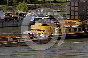 A barge on river Sava