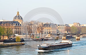 A barge on the river Seine, Paris