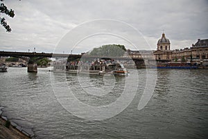 A barge on the river Seine, Paris