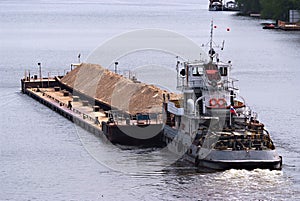 Barge with sand