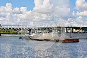 Barge with sand freight