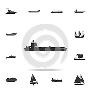 barge ship icon. Detailed set of water transport icons. Premium graphic design. One of the collection icons for websites, web desi