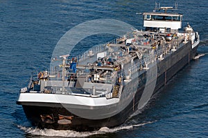 Barge shipping German Rhein river.