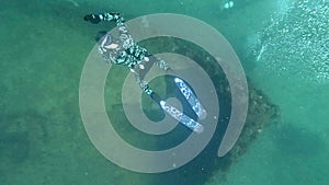 Barge Shipwreck with Freediver (Adelaide)